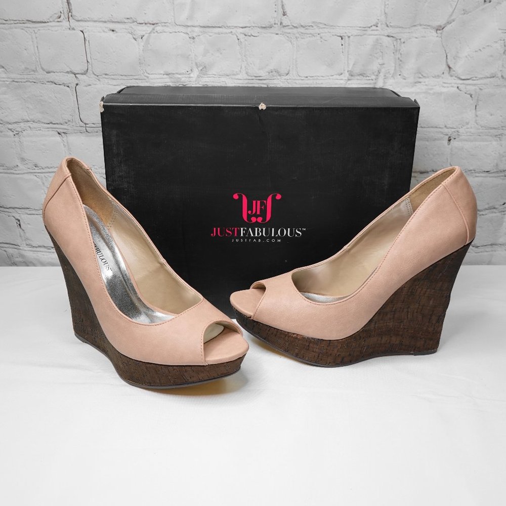 JustFab Donielle Blush Wedge | Size 10